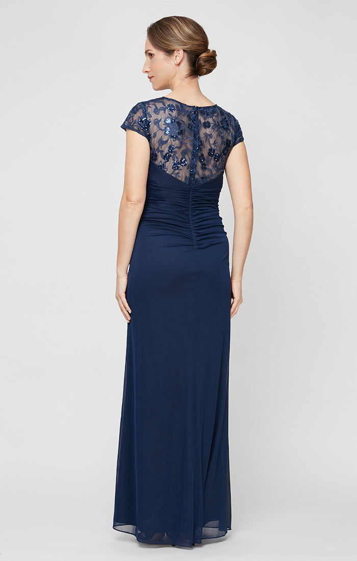 Alex Evenings 81171507 Long Lace Formal Mother of the Bride Sequin Dress