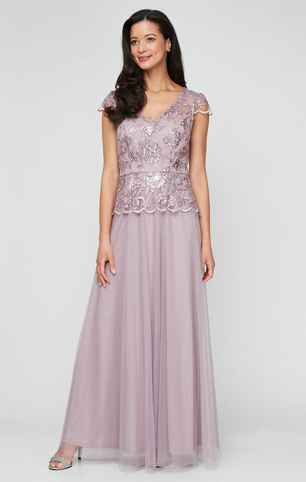 Alex Evenings 81171767 Long Peplum Formal Evening Dress
