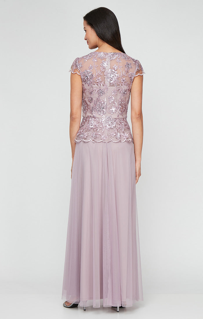 Alex Evenings 81171767 Long Peplum Formal Evening Dress