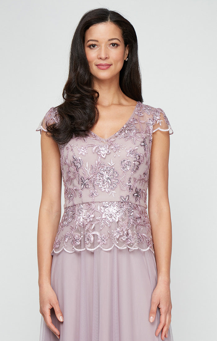 Alex Evenings 81171767 Long Peplum Formal Evening Dress  The Dress Outlet