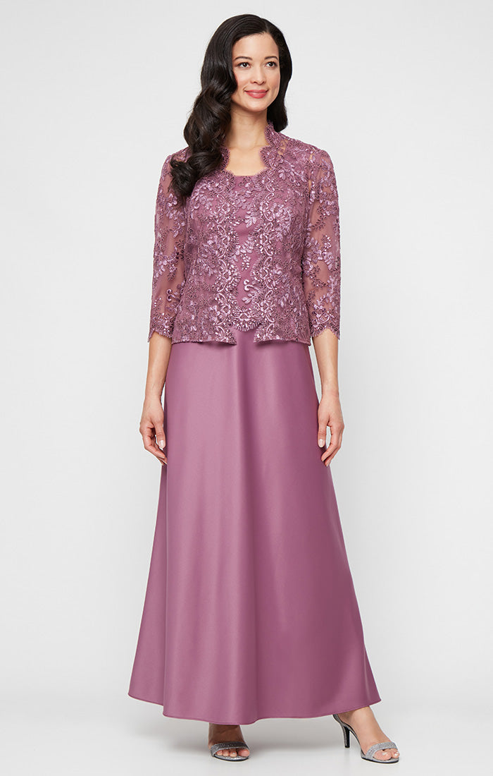Mother of the Bride Dresses Long Mother of the Bride Formal Jacket Dress Dark Mauve