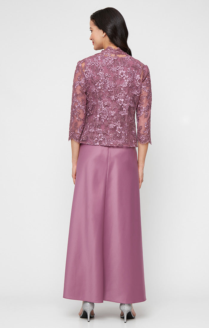 Mother of the Bride Dresses Long Mother of the Bride Formal Jacket Dress Dark Mauve