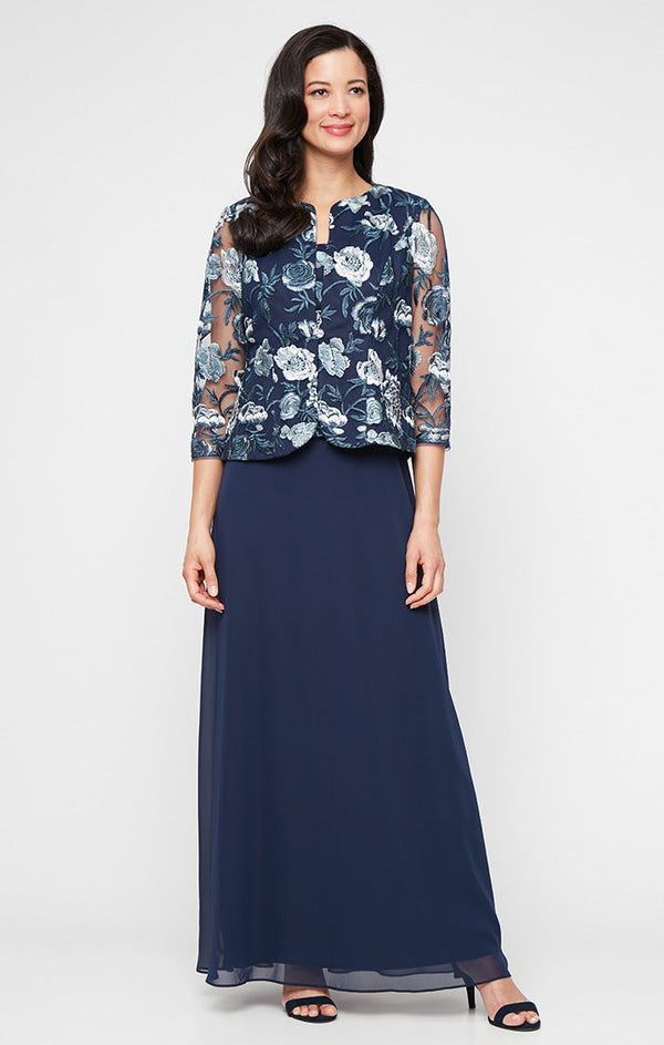 Alex Evenings 81171824 Long Formal Mother of the Bride Jacket Dress
