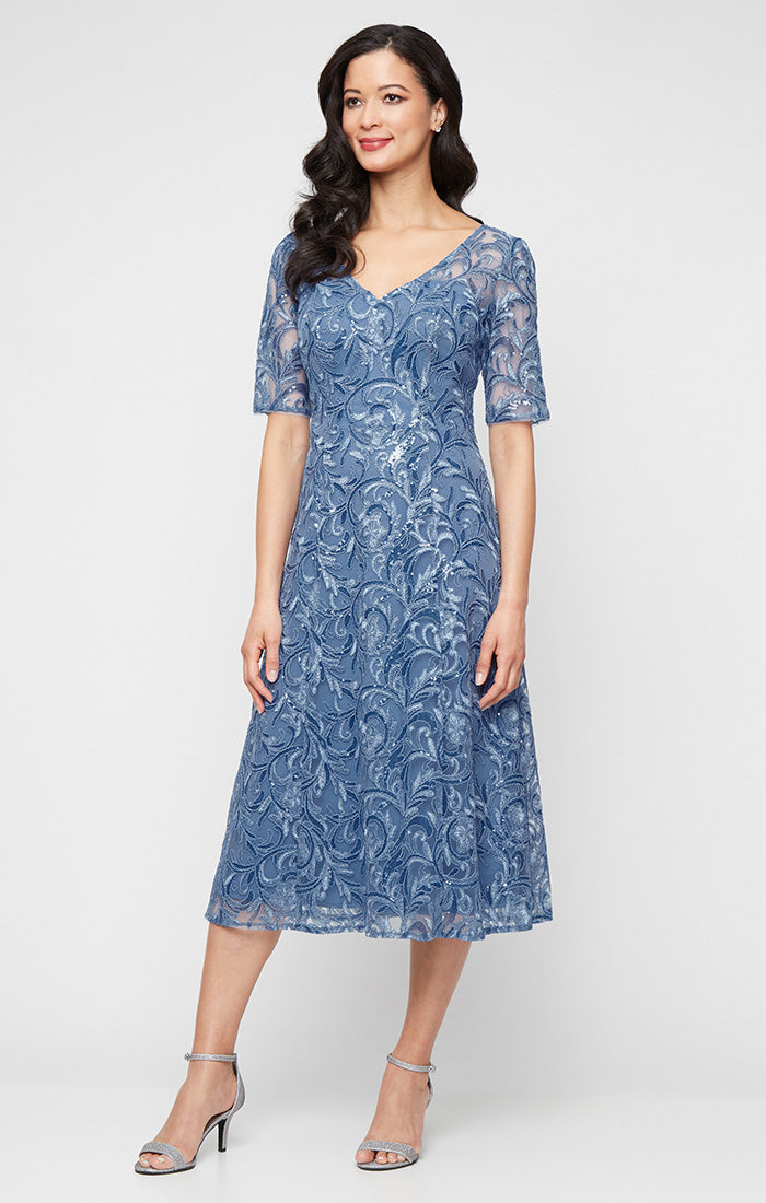 Alex Evenings 81171837 Mother of the Bride A Line Midi Dress