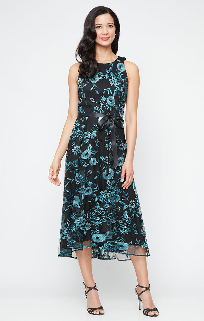 Alex Evenings 81171839 Short Floral Midi Length Cocktail Dress