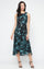 Cocktail Dresses Short Floral Midi Length Cocktail Dress Black Teal
