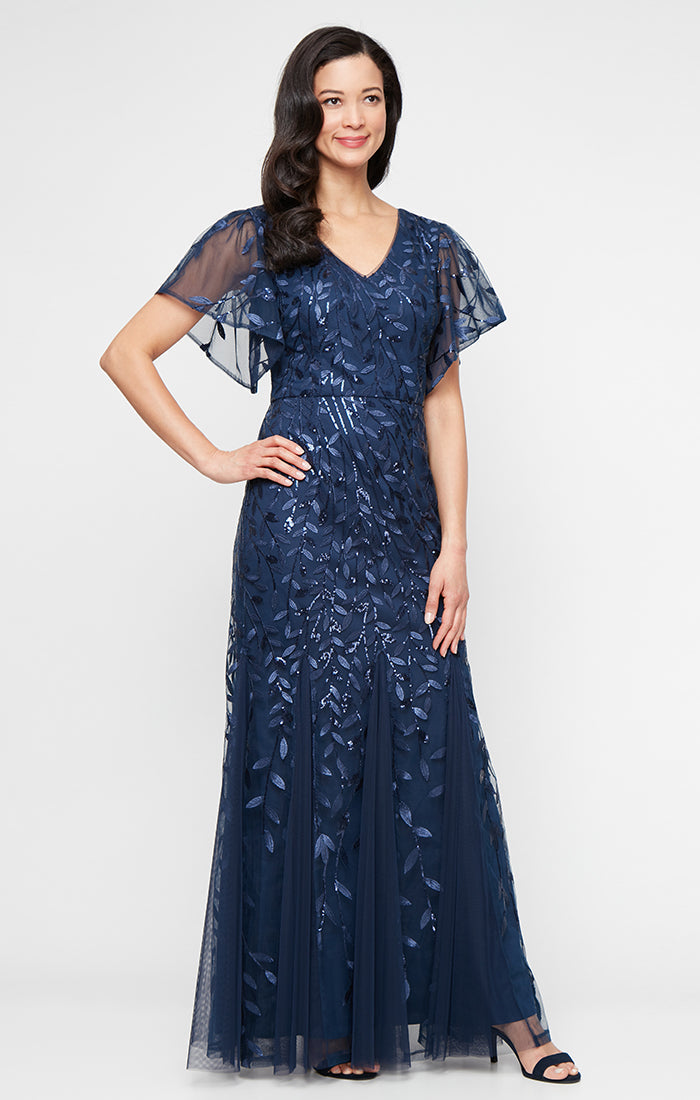 evening dresses size 6 Ever-Pretty Pleated Chiffon V-Neck Front Slit Evening Dress