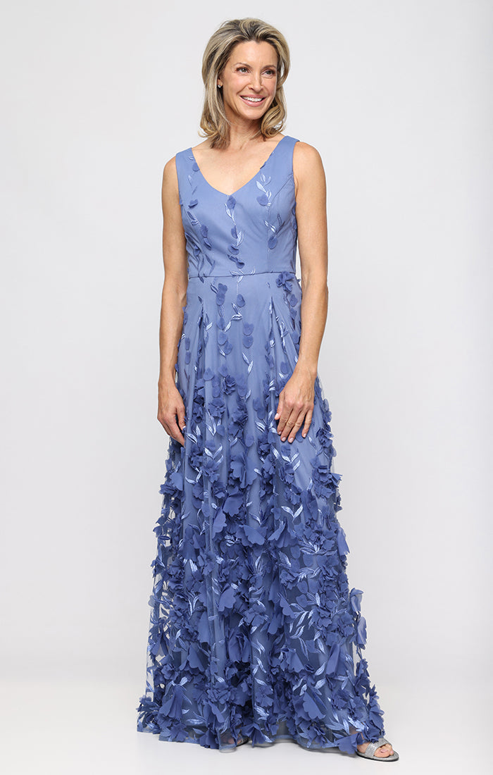 V-Neck Floor-Length Chiffon Formal A-Line Gown Alex Evenings 81171949