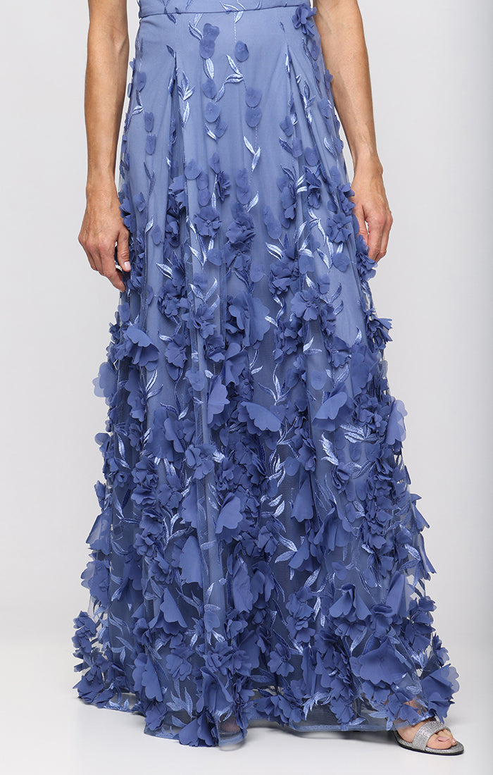 V-Neck Floor-Length Chiffon Formal A-Line Gown Alex Evenings 81171949