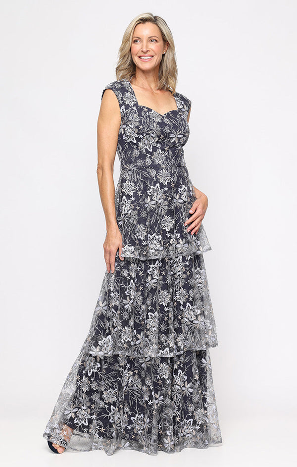Sweetheart Floor-Length Lace Formal A-Line Gown Alex Evenings 81171952