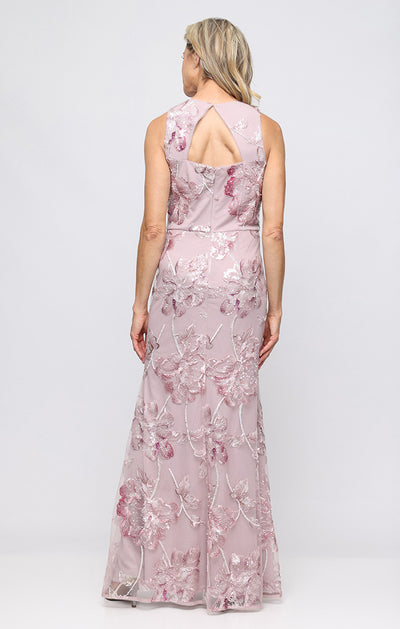 Blush Jewel Neck Floor-Length Sequin Embroidered Formal Gown Alex Evenings 82171958