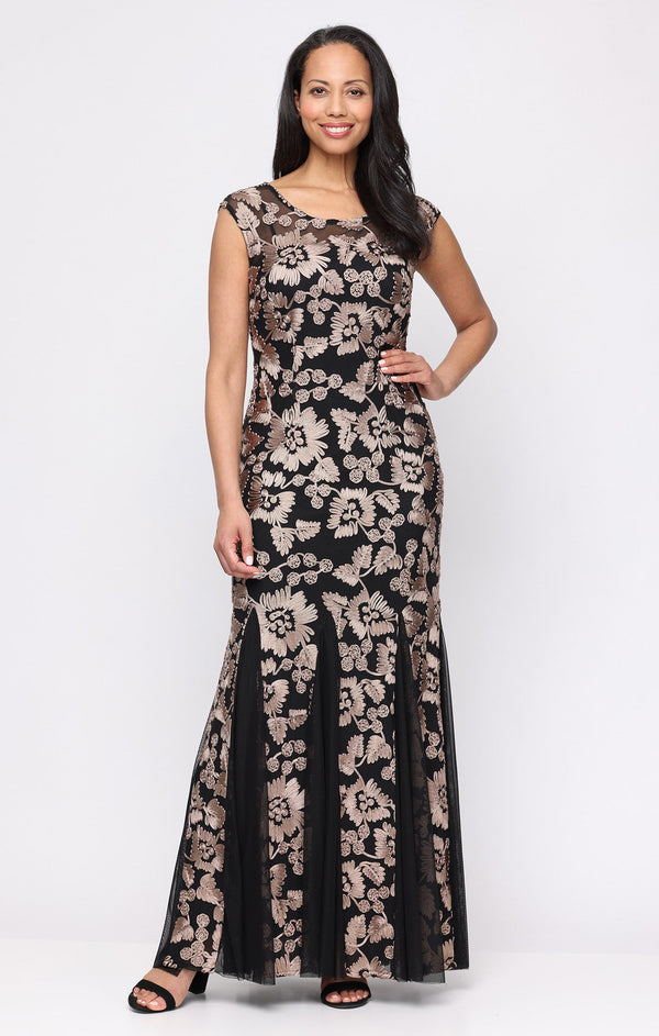 Alex Evenings 82172004 Scoop Floor-Length Lace Evening Gown