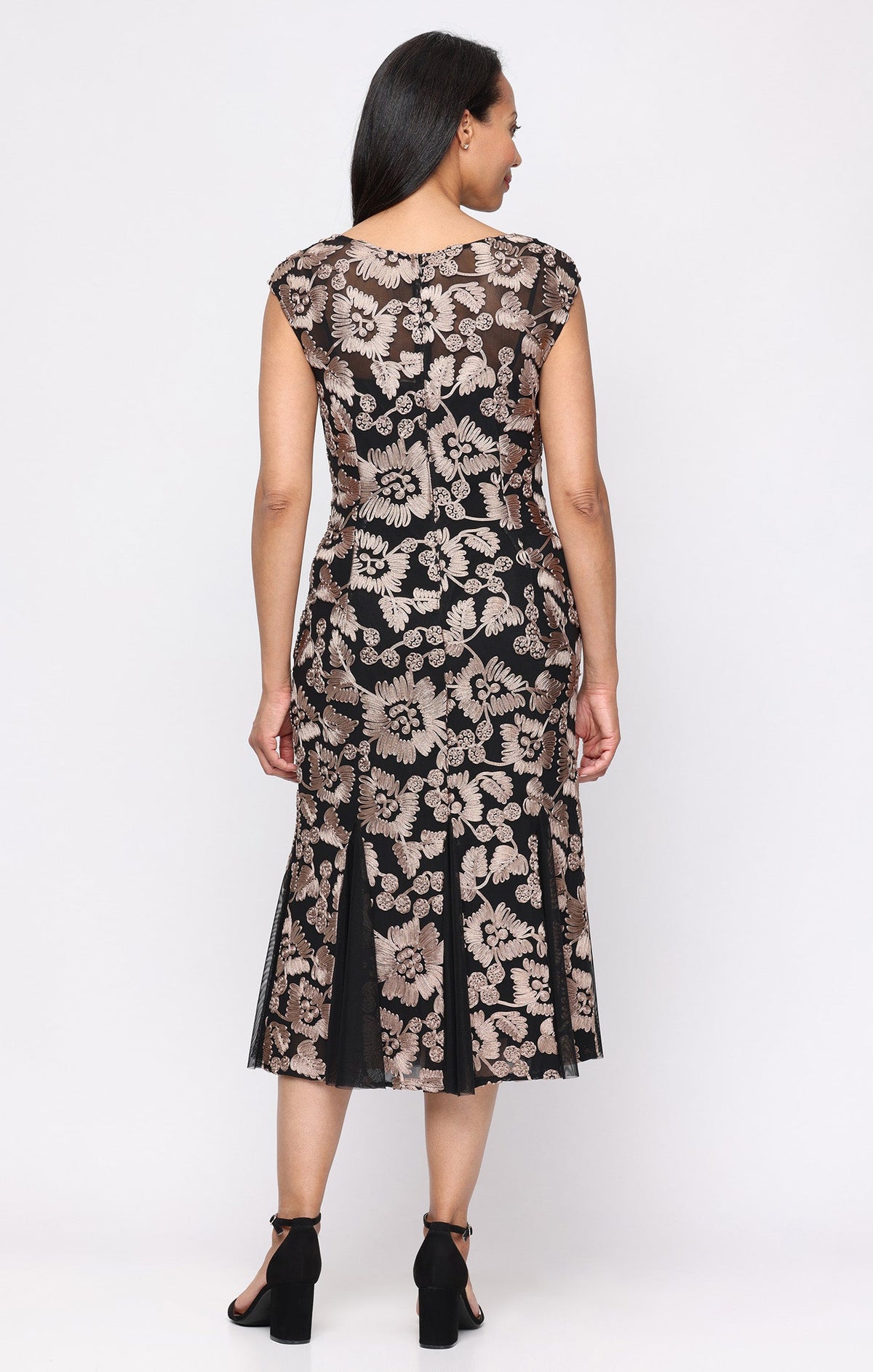 Alex Evenings 82172005 Illusion Midi Lace Evening Fit & Flare