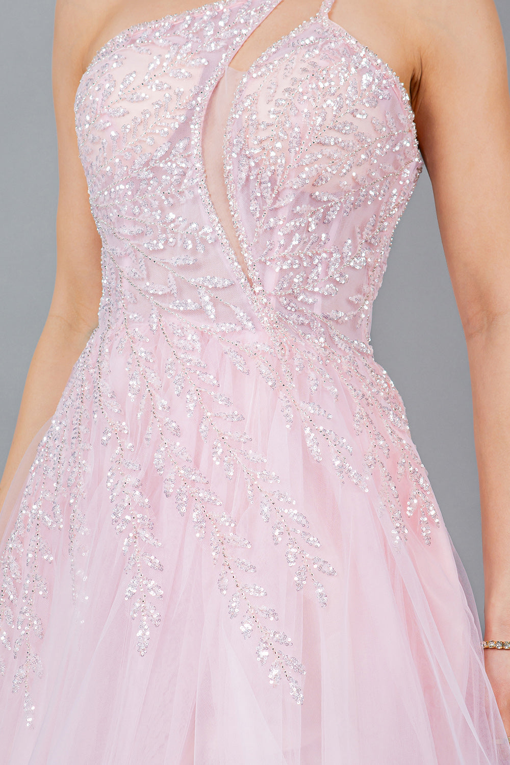 Cinderella Couture 8118J Sequin Long Formal A Line Prom Dress