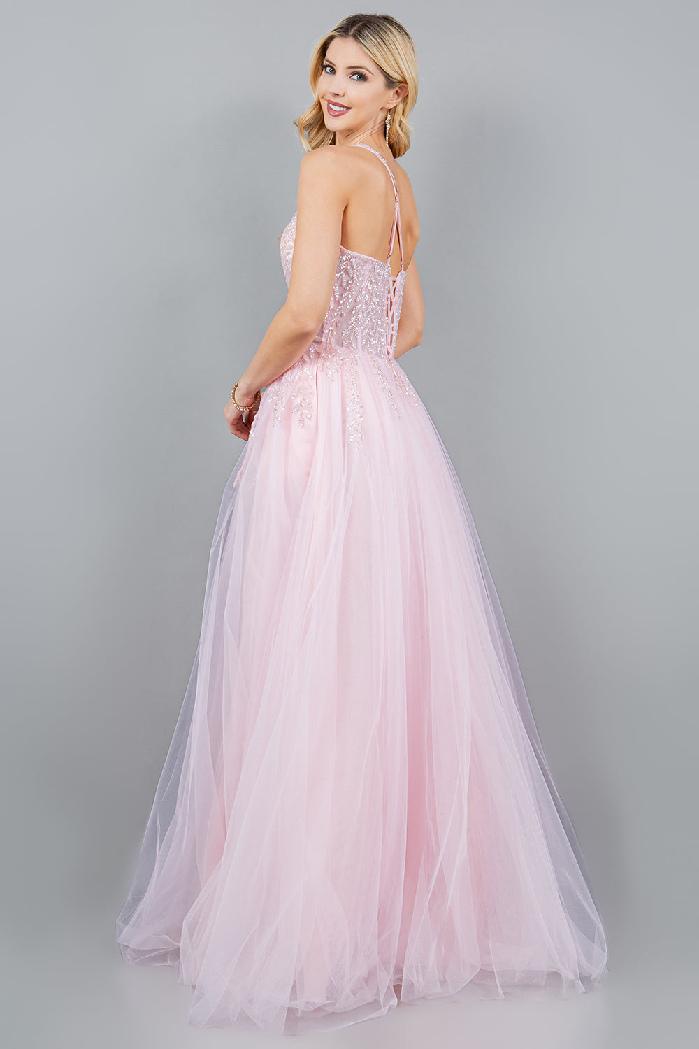 Cinderella Couture 8118J Sequin Long Formal A Line Prom Dress