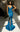 Prom Dresses Glitter Long Formal Fitted  Slit Prom Dress Turquoise