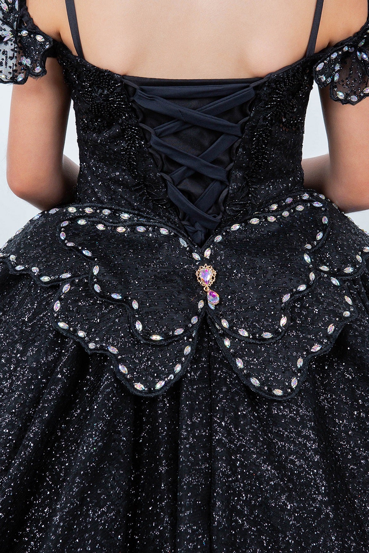 Cinderella Couture 8120 Glitter 3D Applique Flower Girl Dress