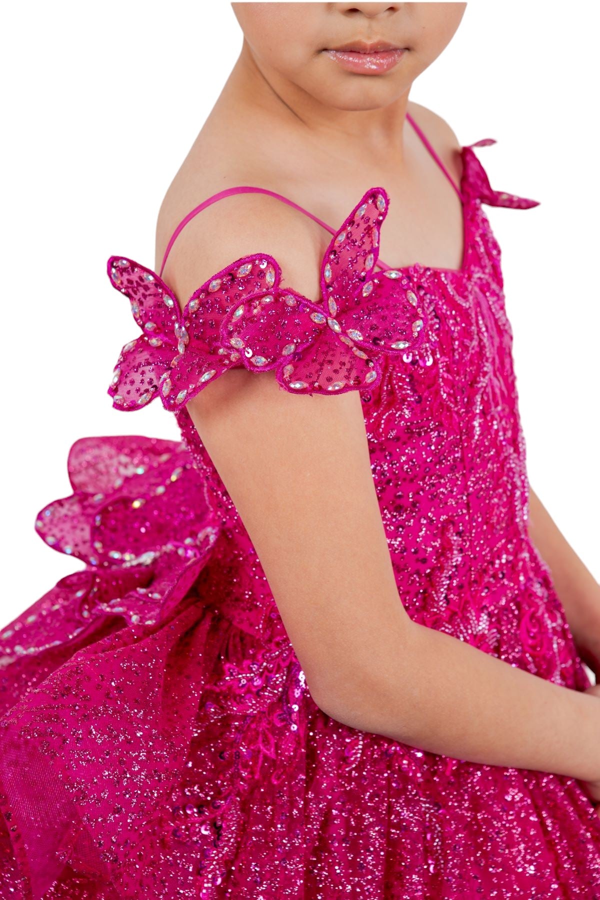 Cinderella Couture 8120 Glitter 3D Applique Flower Girl Dress