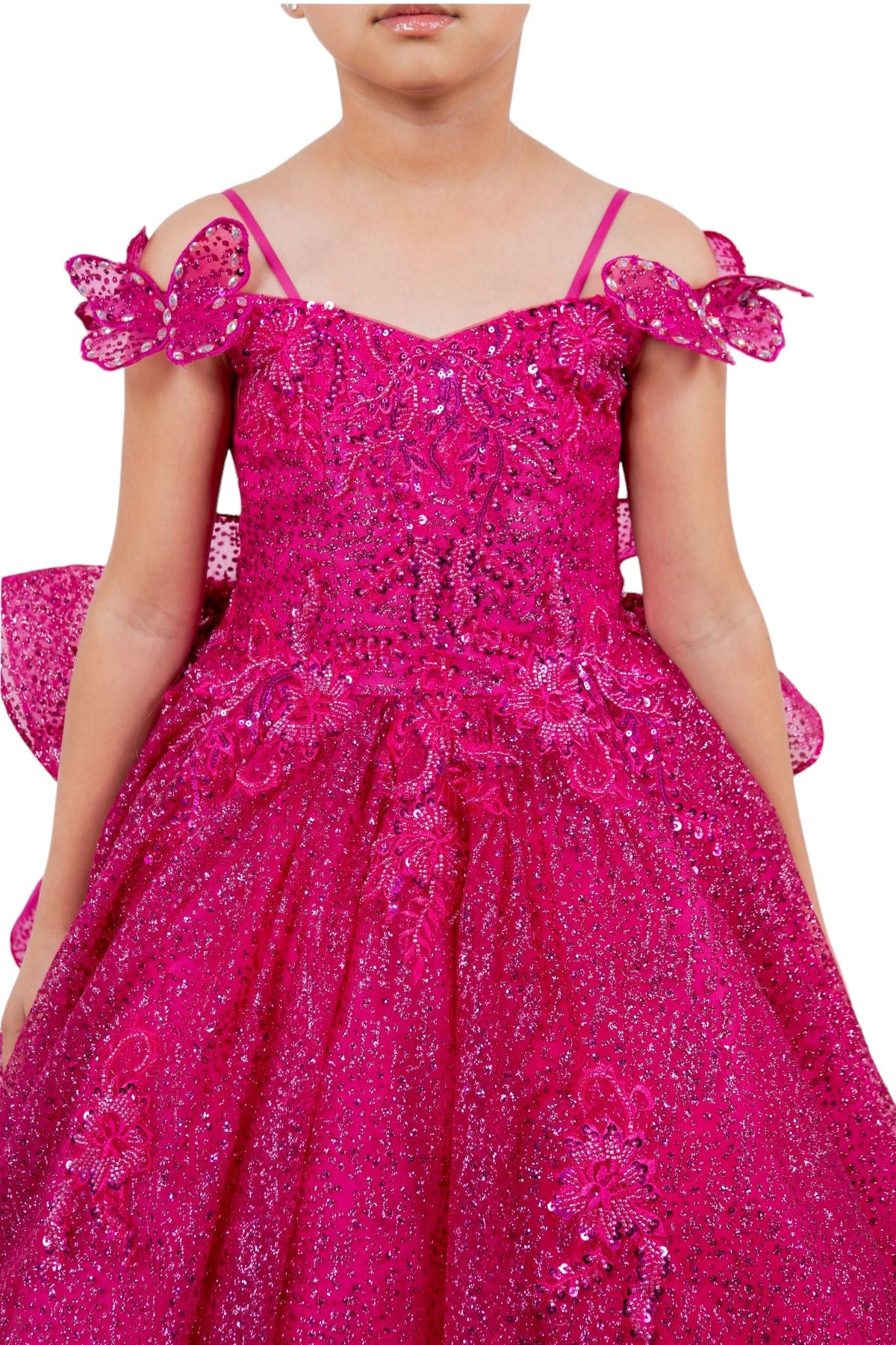 Cinderella Couture 8120 Glitter 3D Applique Flower Girl Dress