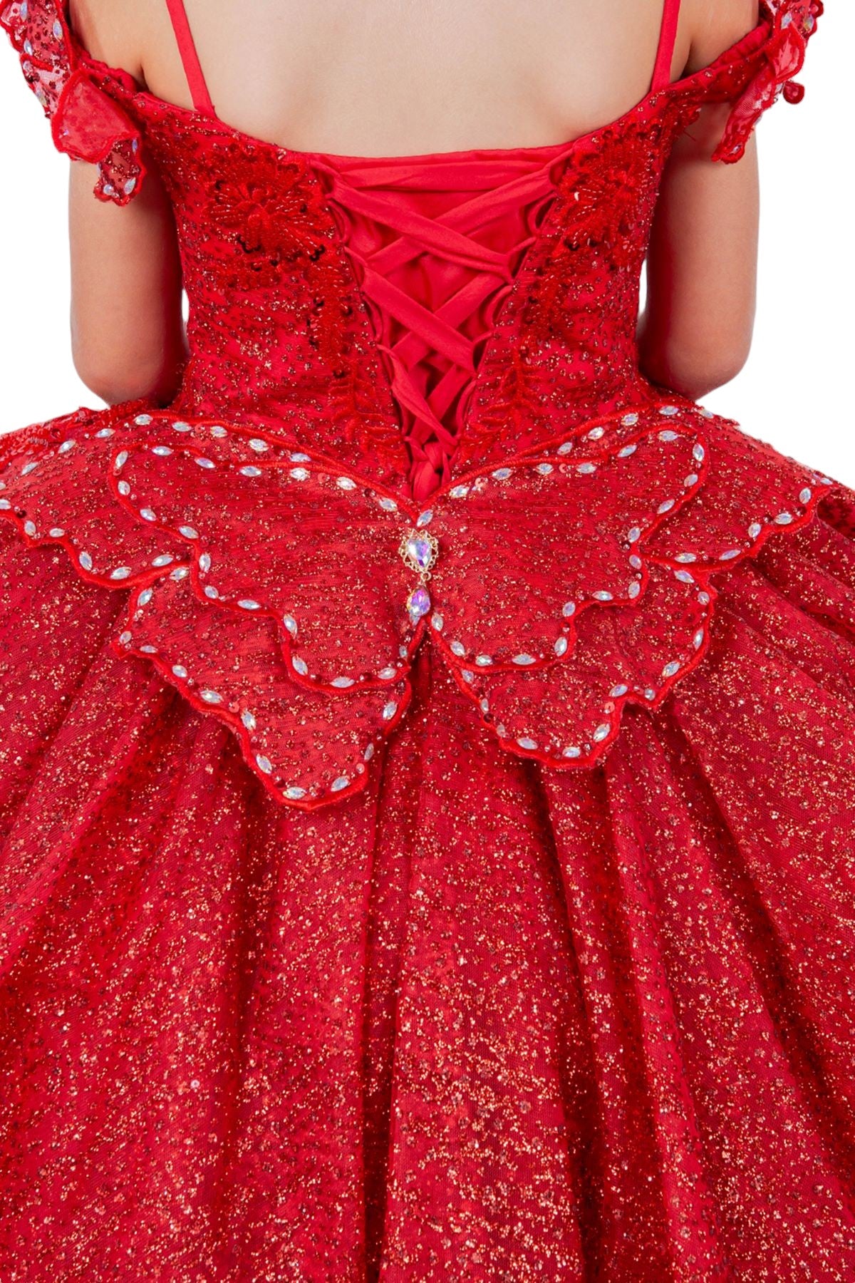 Cinderella Couture 8120 Glitter 3D Applique Flower Girl Dress