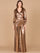 Jumpsuit Long Formal Metallic Jumpsuit Bronze