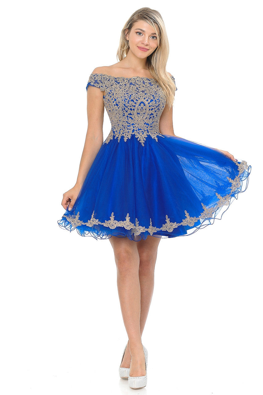 Cocktail Dresses Short Lace Homecoming Mini Cocktail Dress Lenovia 8124 Royal Blue