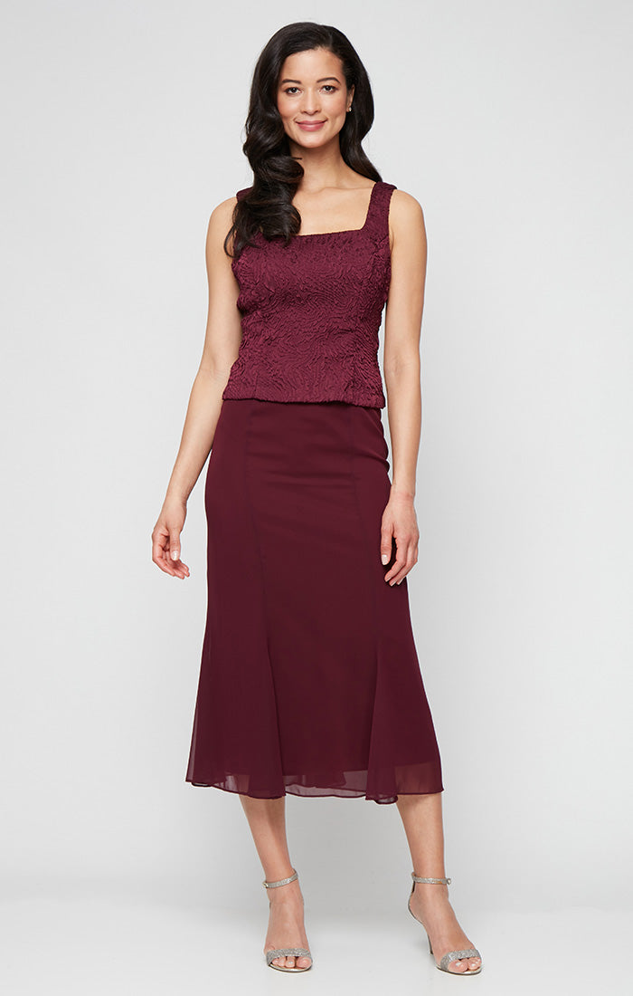 Mother of the Bride  Dresses Short Cocktail Petite Mother of the Bride Tea Length Jacket Dress Wine