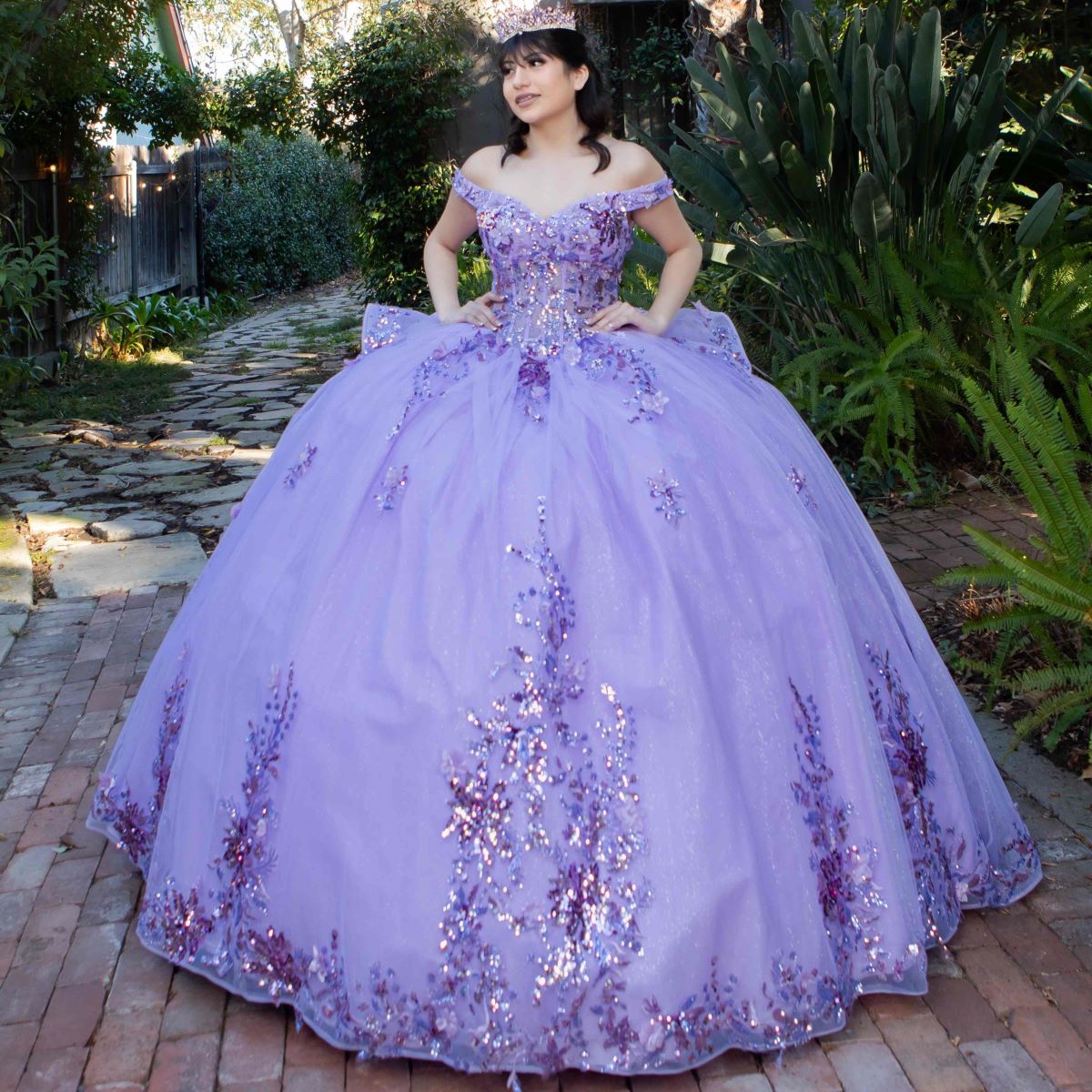 Quinceniera Dresses Long Corset Ball Gown Quinceanera Dress Lilac