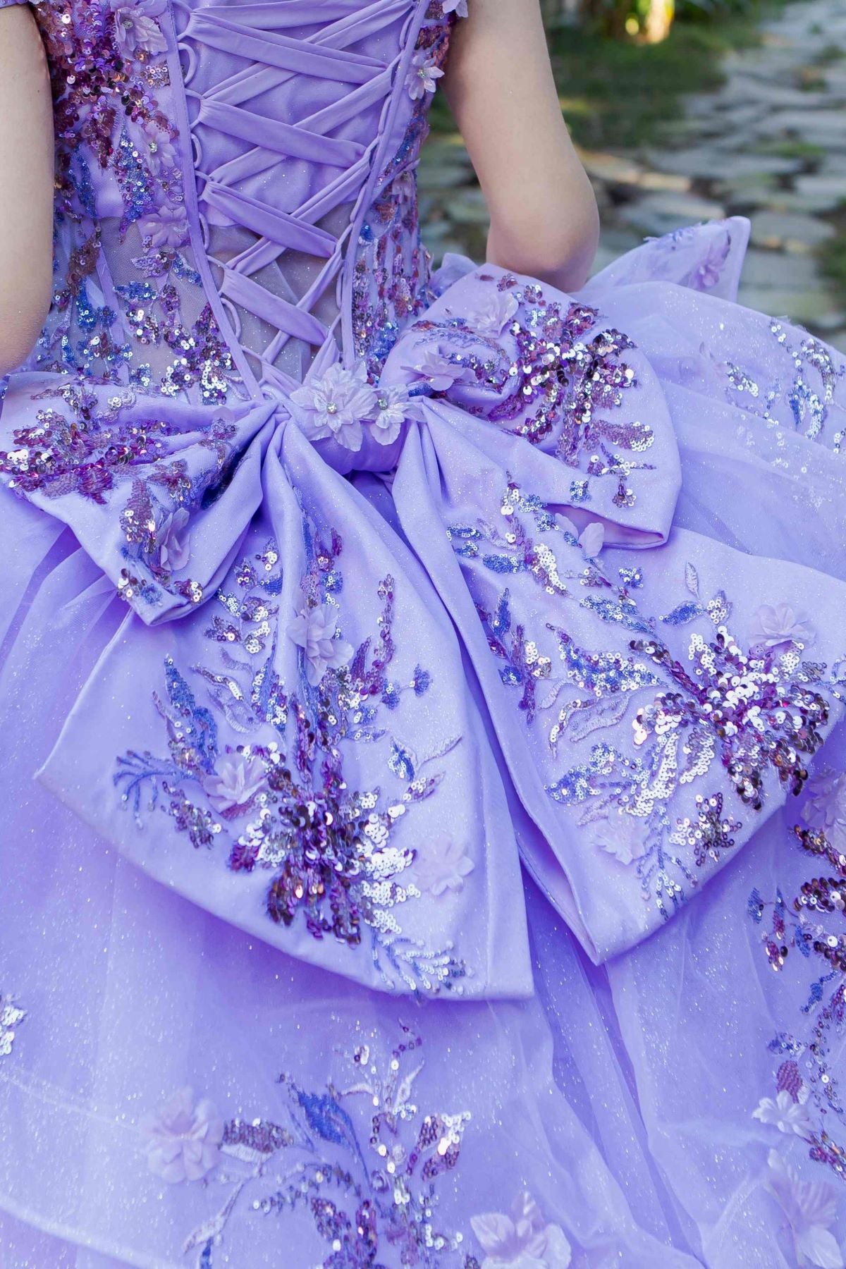 Quinceniera Dresses Long Corset Ball Gown Quinceanera Dress Lilac