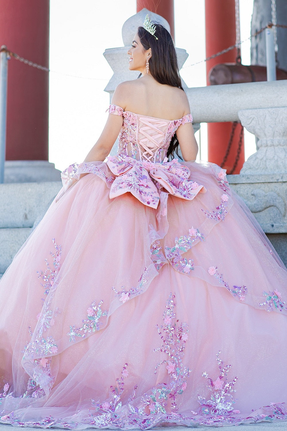 Quinceniera Dresses Long Corset Ball Gown Quinceanera Dress Blush