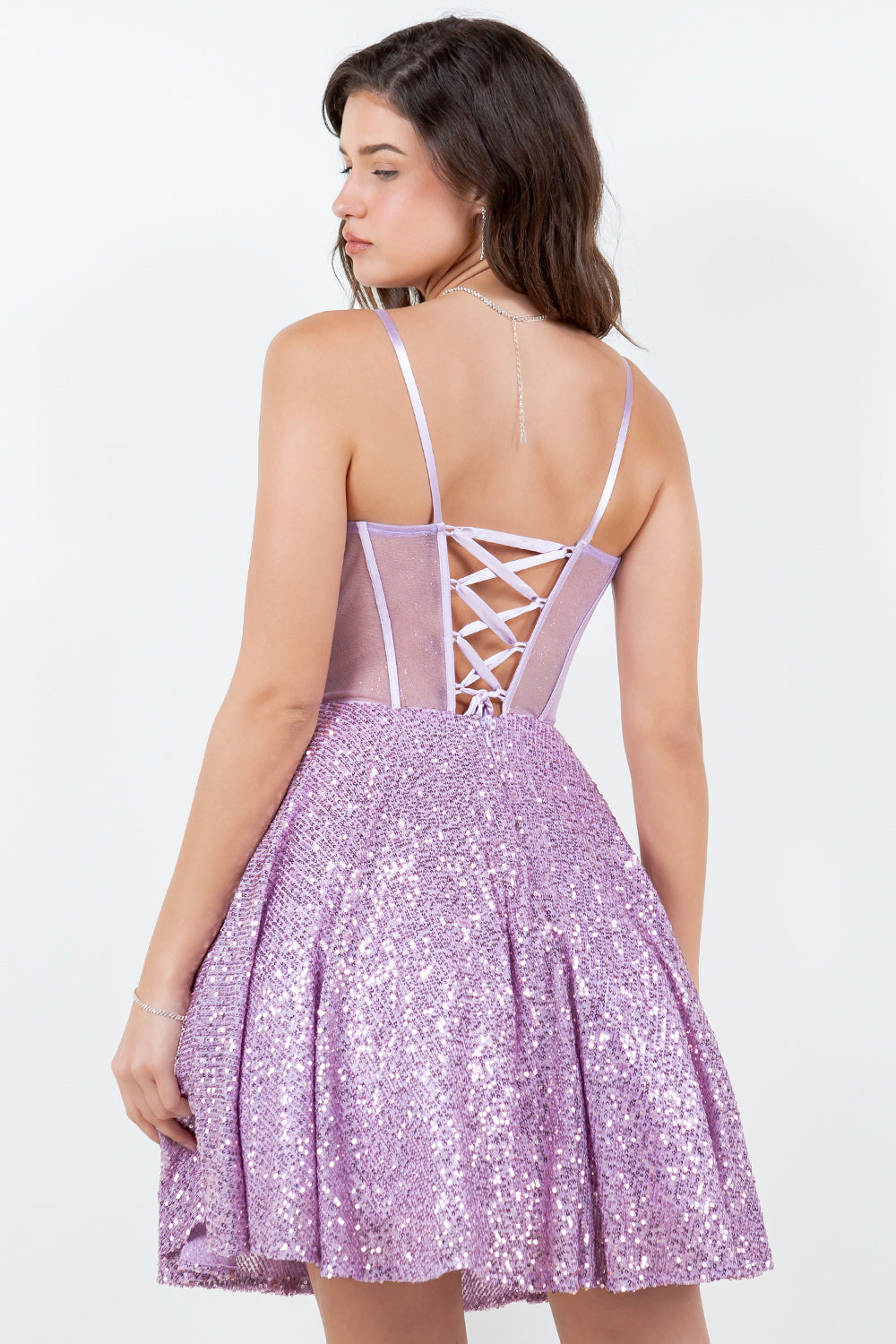 Cocktail Dresses Mini Corset Short Homecoming Cocktail Dress Cinderella Couture 8126J Lilac