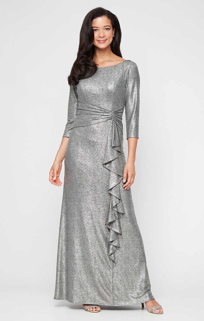 Alex Evenings 8127865 Ruffle Long Formal Mother of the Bride Dress