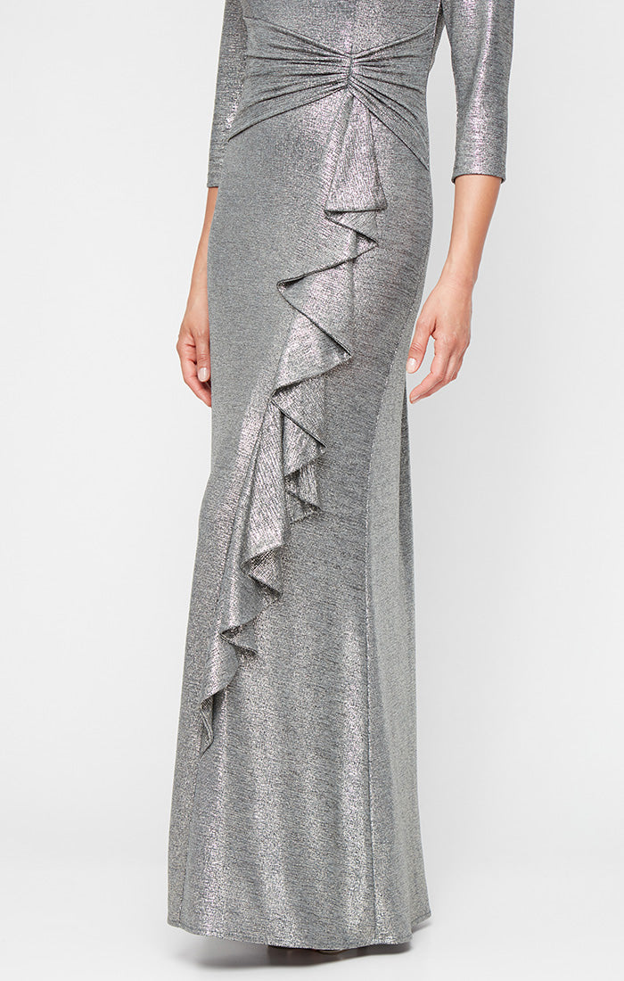 Alex Evenings 8127865 Ruffle Long Formal Mother of the Bride Dress