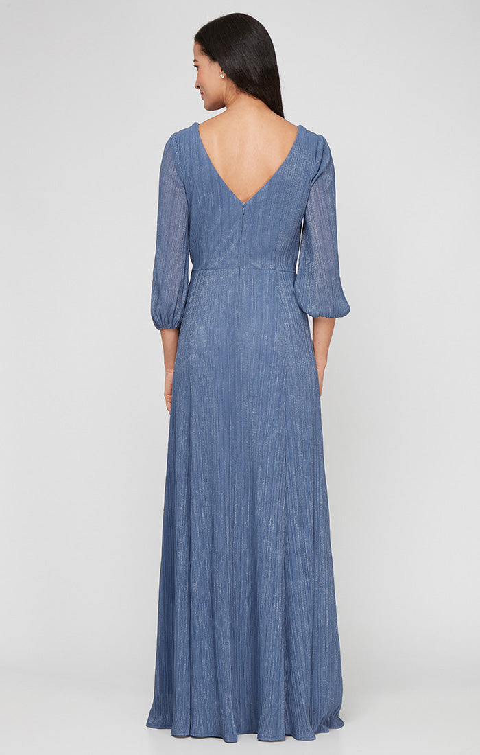 Mother of the Bride Dresses Long Mother of the Bride Pleated Formal Dress Dusty Blue