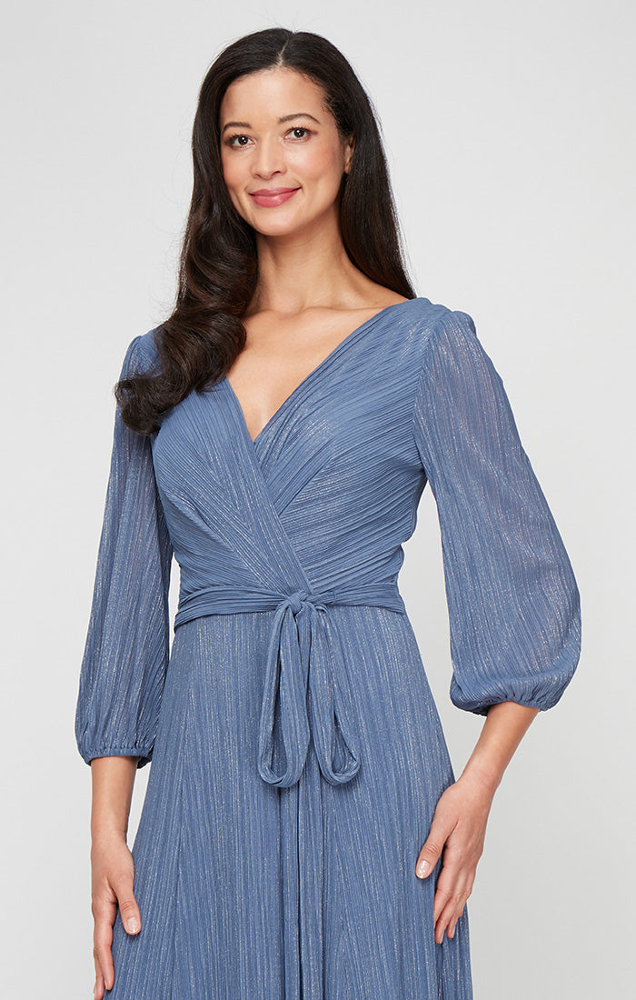 Mother of the Bride Dresses Long Mother of the Bride Pleated Formal Dress Dusty Blue
