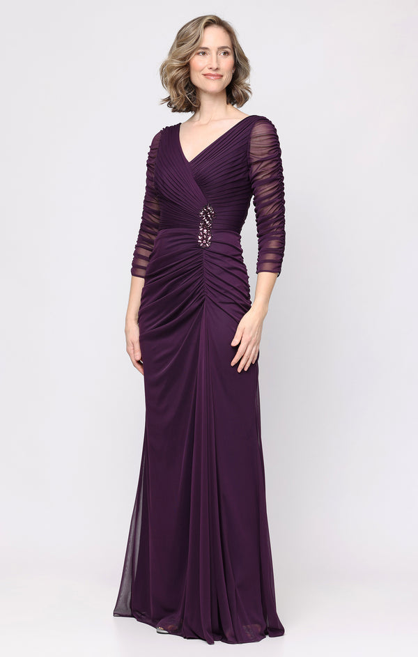 V-Neck Floor-Length Jersey Formal Sheath Alex Evenings 81321056
