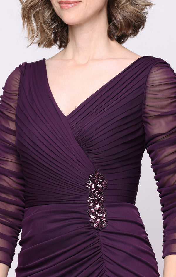 V-Neck Floor-Length Jersey Formal Sheath Alex Evenings 81321056