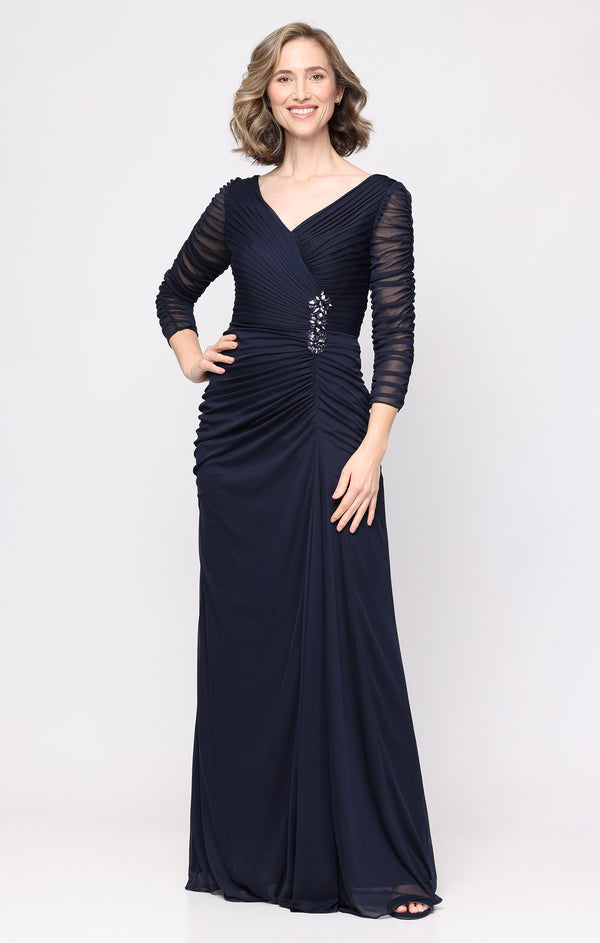 V-Neck Floor-Length Jersey Formal Sheath Alex Evenings 81321056