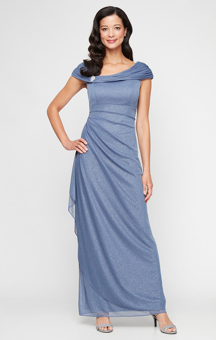 Alex Evenings 8133115 Long Formal Glitter Evening Dress