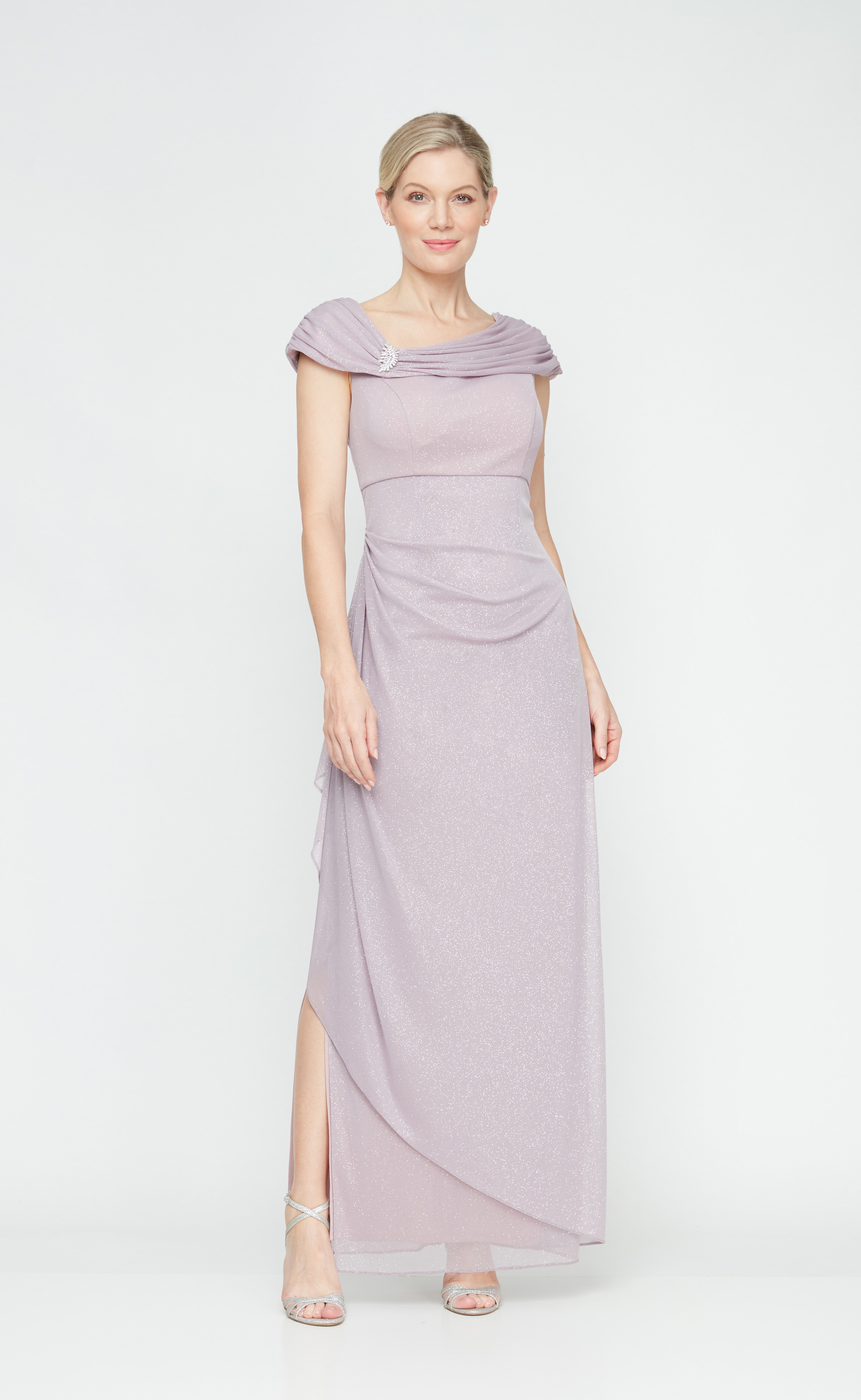 Formal Dresses Long Petite Glitter Formal Evening Dress Mauve