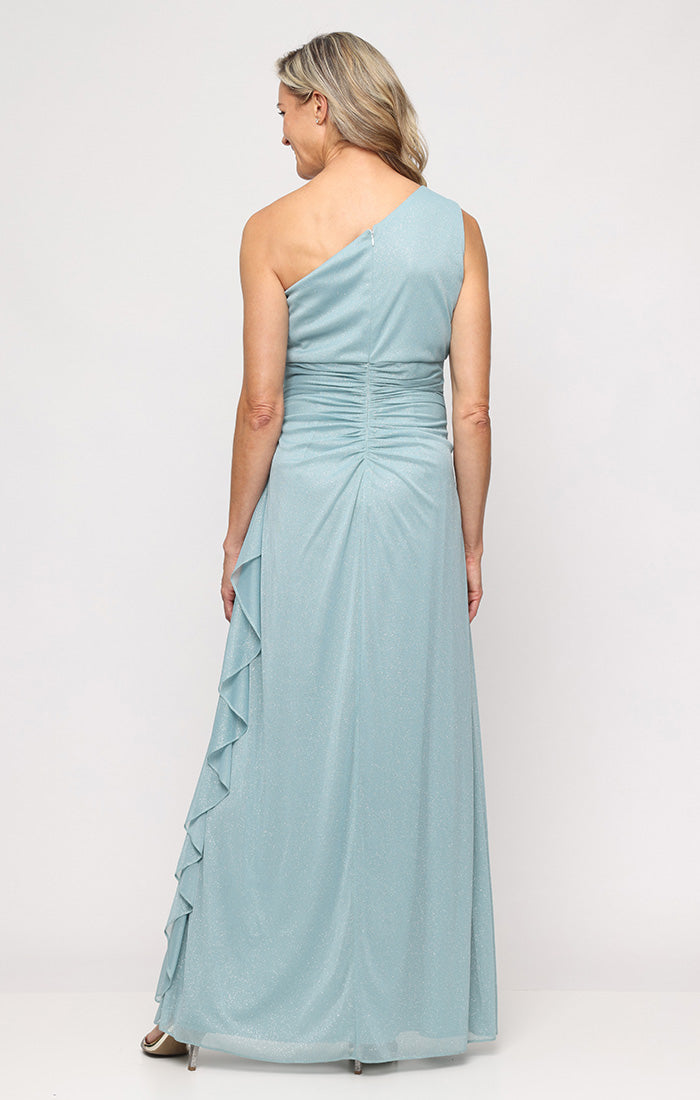 Formal Dresses Glitter Long Ruffle Formal Evening Dress Alex Evenings 8133132 Ice Sage