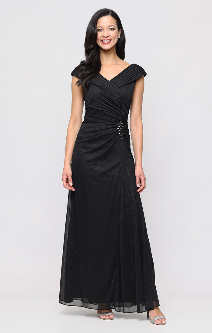 Formal Dresses Long Formal Glitter Prom Evening Dress Alex Evenings 8133133 Black