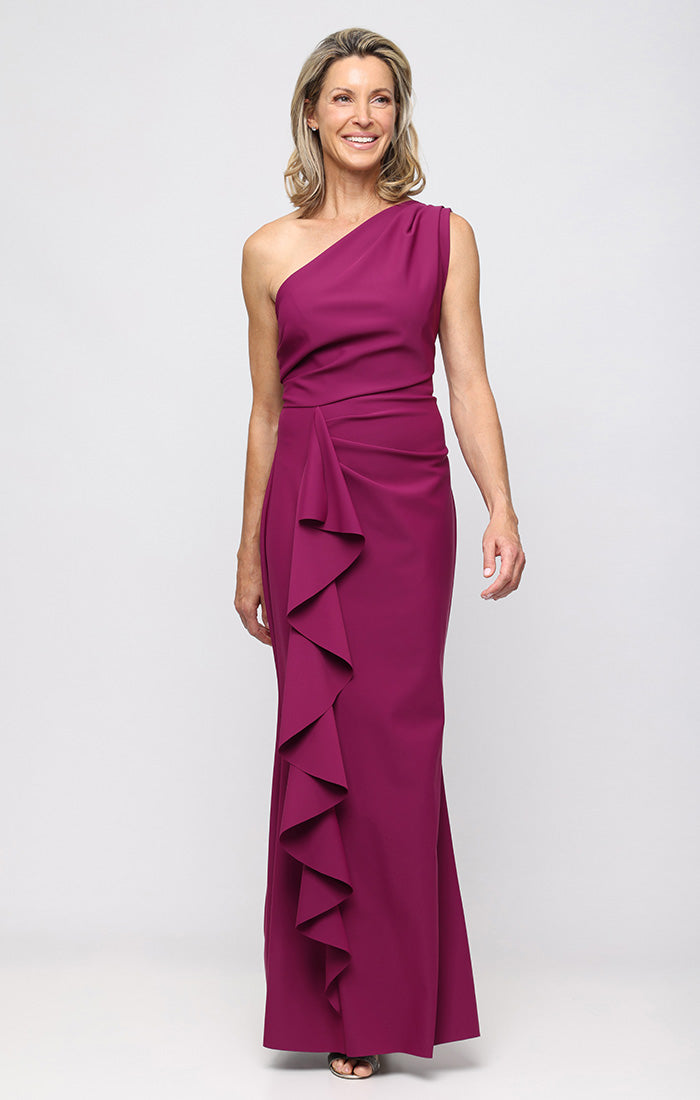 Formal Dresses Fitted Ruffle Long Formal Evening Dress Alex Evenings 8134475 Passion