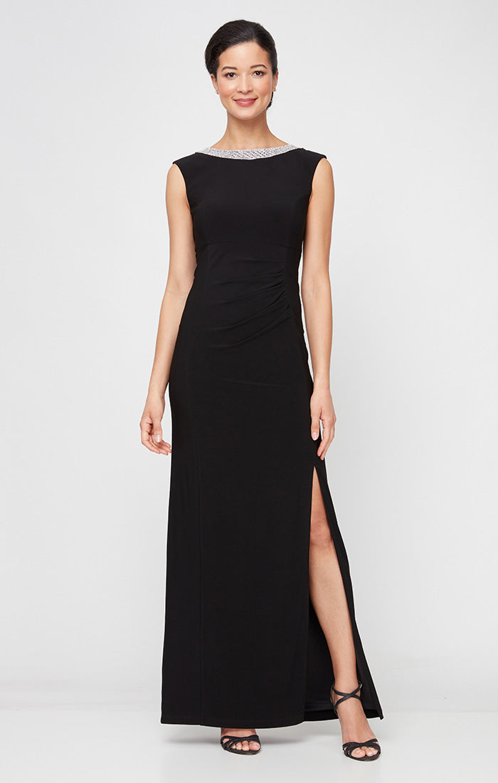 Formal Dresses Long Slit Formal Evening Slit Dress Black