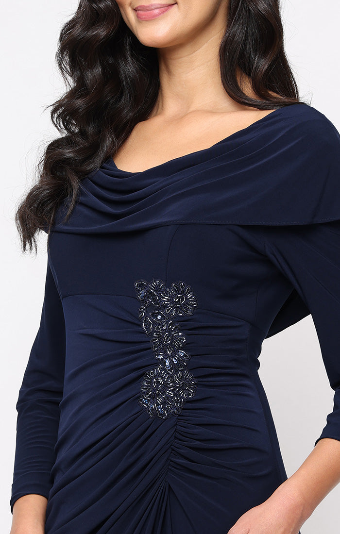 sachin and babi light blue dress Plus Olivia Illusion Neck Crepe Dress main image 0