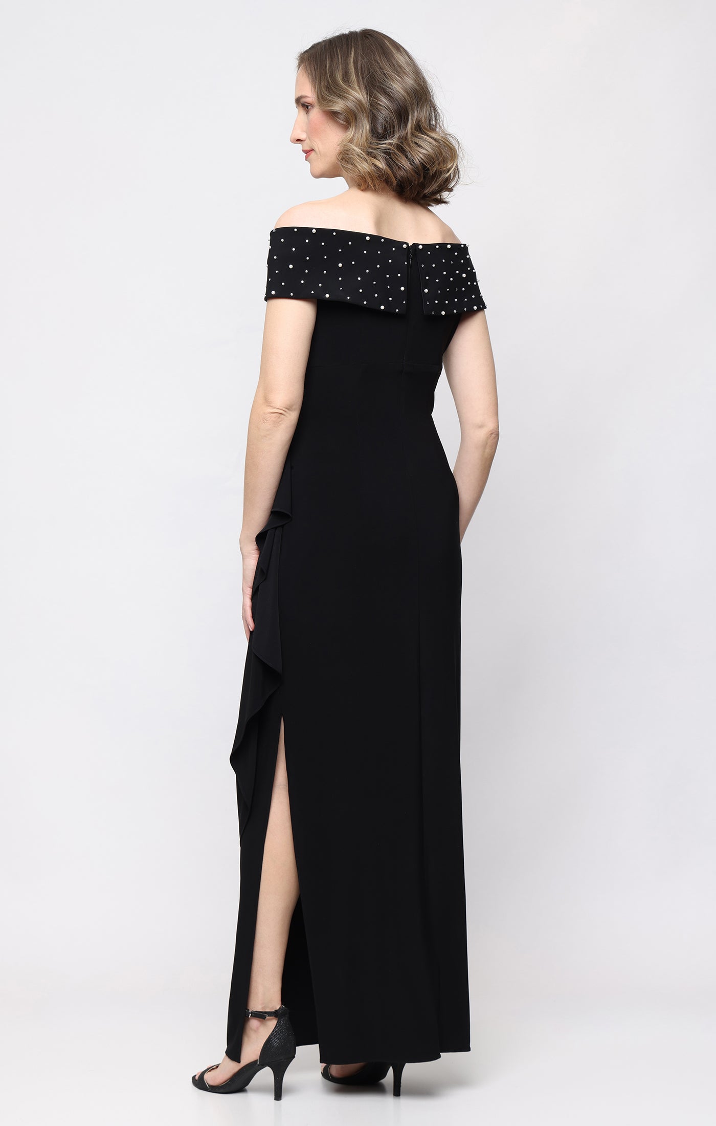 Off-the-Shoulder Floor-Length Jersey Formal Sheath/Column Alex Evenings 81351709