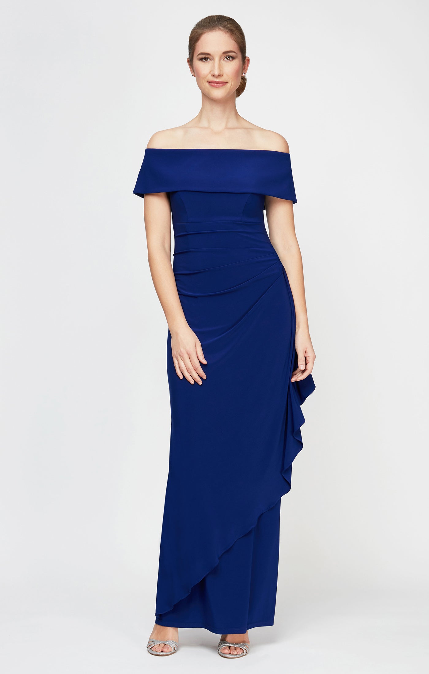 Off-the-Shoulder Floor-Length Jersey Formal Sheath Alex Evenings 81351714