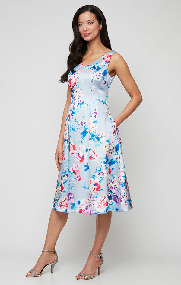 Alex Evenings 8139050 Short Printed Cocktail A Line Dress