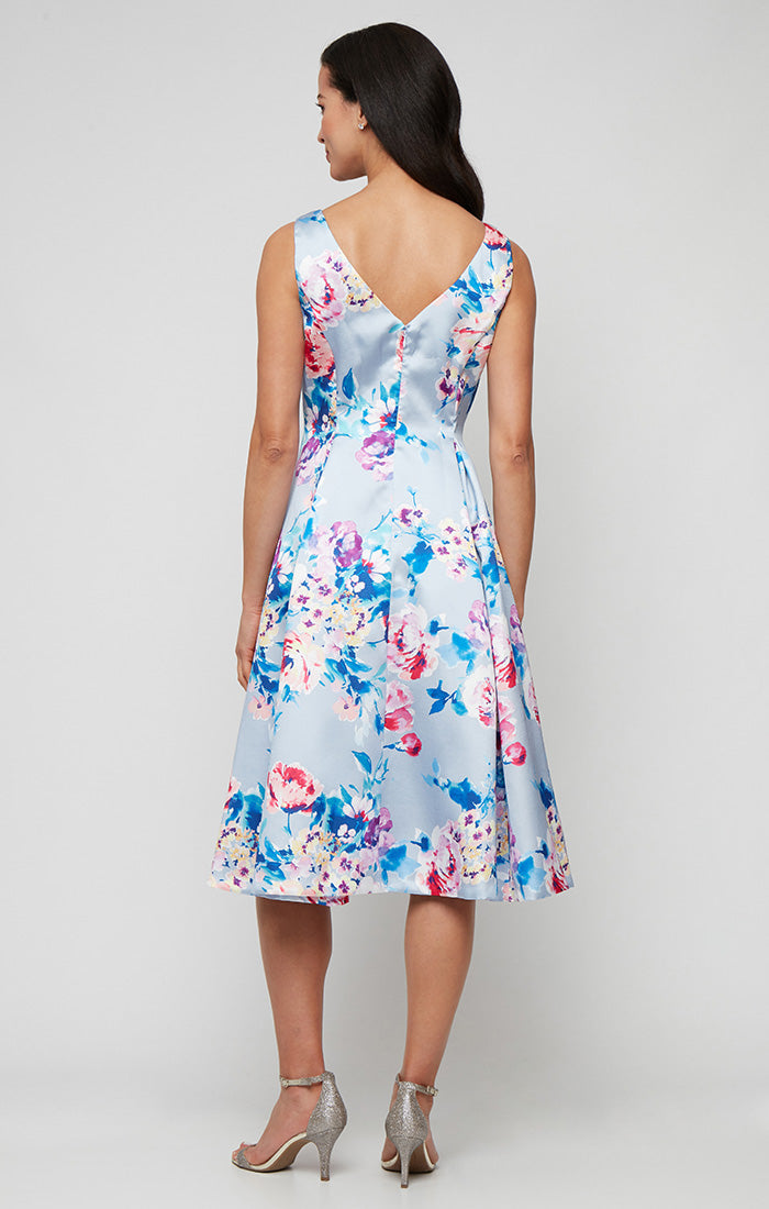 Alex Evenings 8139050 Short Printed Cocktail A Line Dress