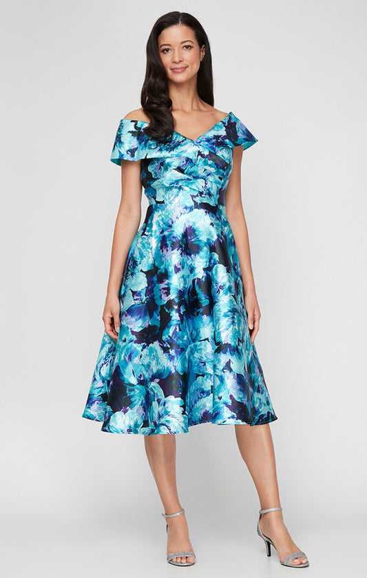 Plus Size Formal Dresses Tea Length Plus Size Short Cocktail Ruffle A Line Dress Aqua Silver